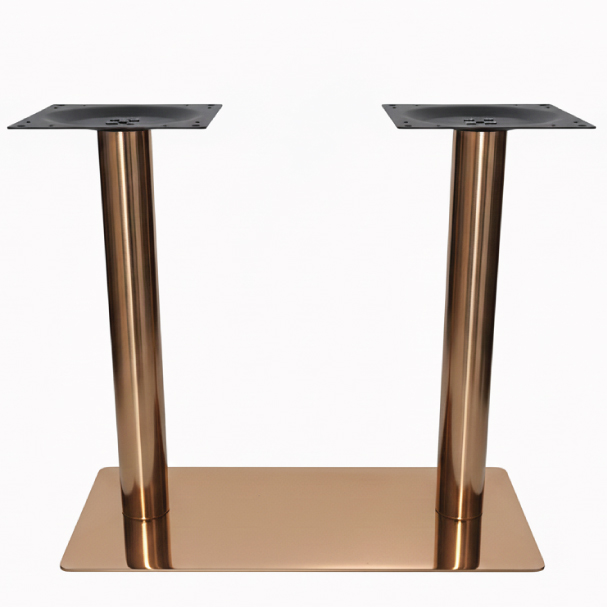 Jilphar Furniture Contemporary Rose Gold Twin Pedestal Table Base JP3100