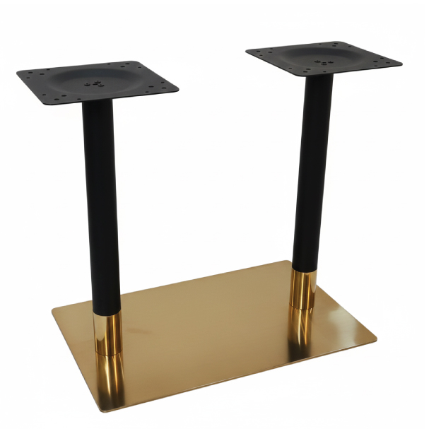 Jilphar Furniture Modern Dual-Tone Twin Pedestal Table Base JP3104