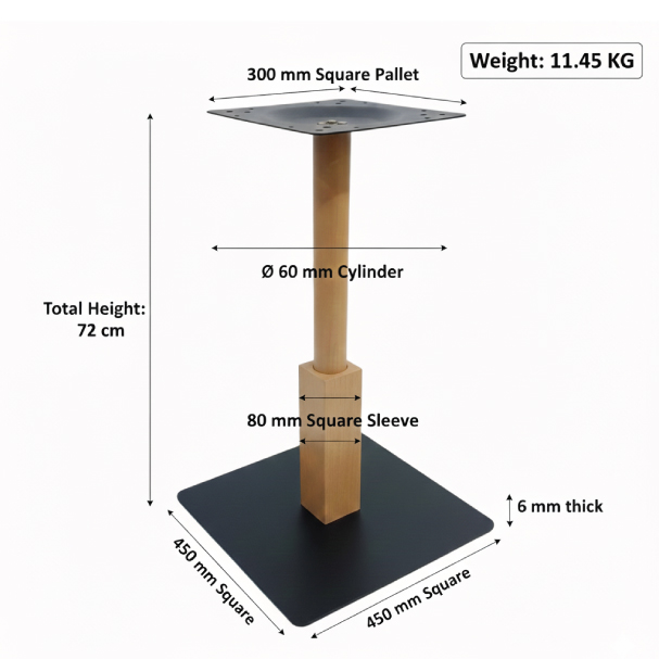 Jilphar Furniture Contemporary Table Base With Wooden Finish JP3114