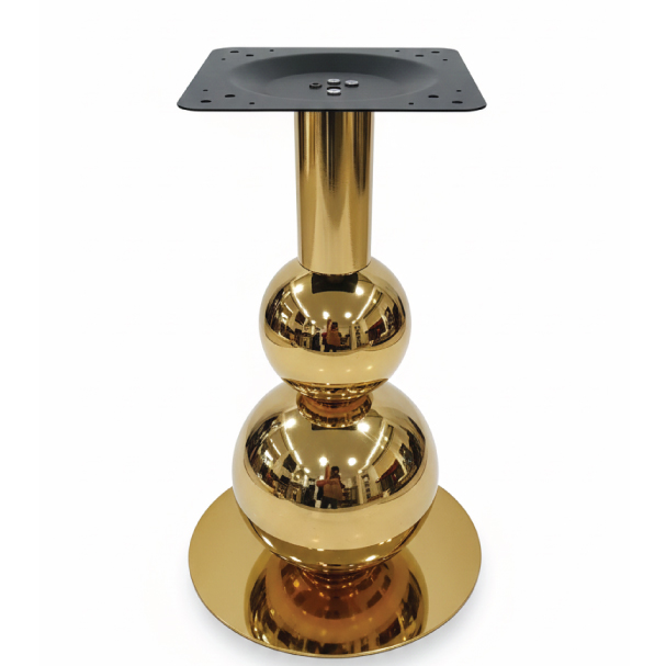 Jilphar Furniture Opulent Double Sphere Gold Pedestal Table Base JP3131