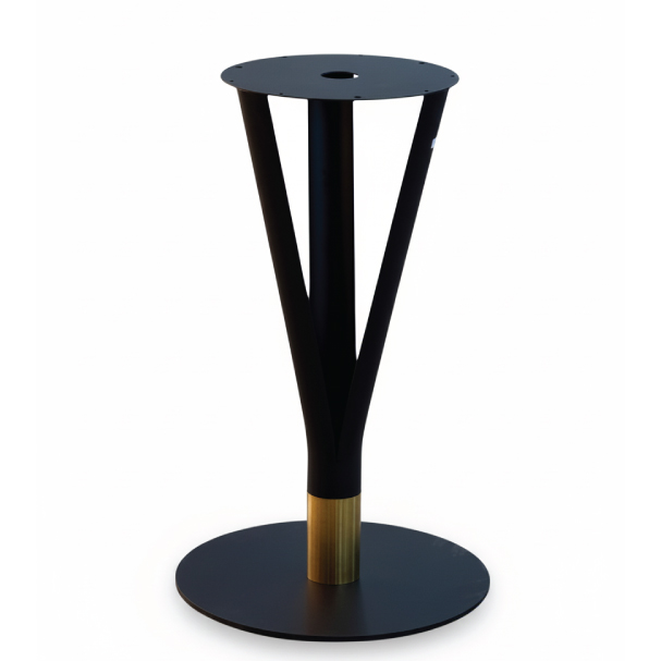 Jilphar Furniture Contemporary Matte Black & Gold Accent Pedestal Table Base JP3132