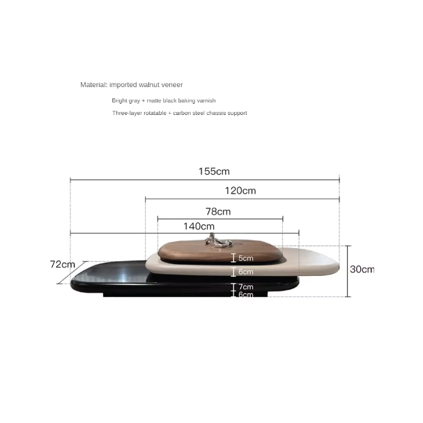 Jilphar Furniture Minimalist Designer Tea Table Luxury Modern Living Room Stainless Steel Rotating Coffee Table JP4052 