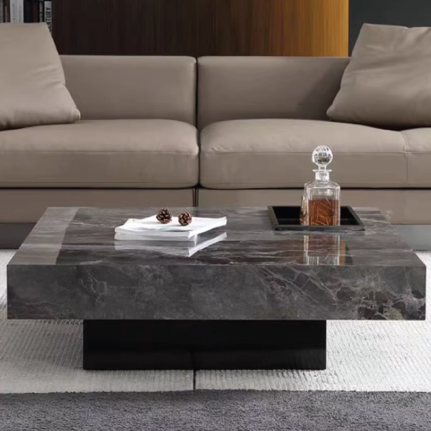 Jilphar Furniture Square Shape Creative Coffee Table Luxury Modern Marble Slate Square Corner Table Side Table For Living Room JP4057