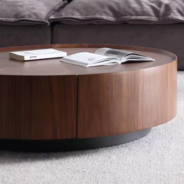 Jilphar Furniture High Quality Custom Luxury Center Indoor Nature Wood Durable Round Coffee Table JP4059