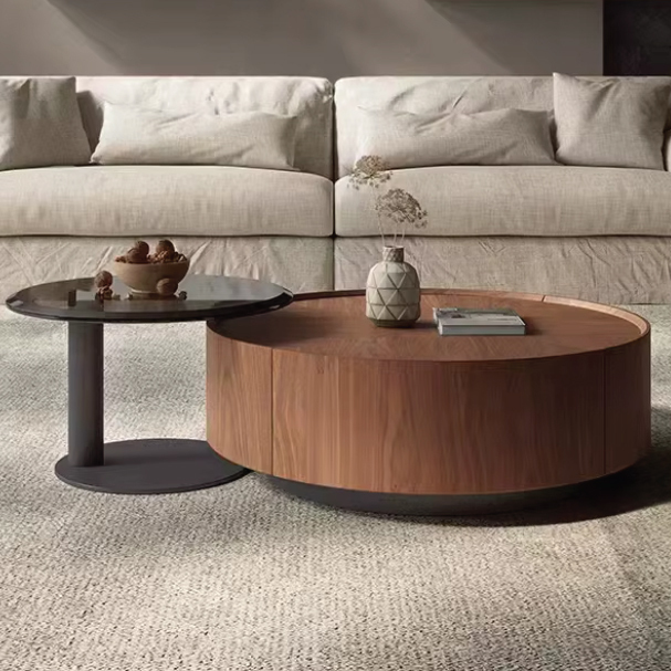 Jilphar Furniture High Quality Custom Luxury Center Indoor Nature Wood Durable Round Coffee Table JP4059