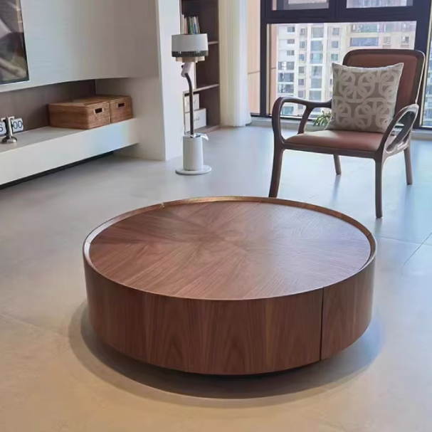 Jilphar Furniture High Quality Custom Luxury Center Indoor Nature Wood Durable Round Coffee Table JP4059