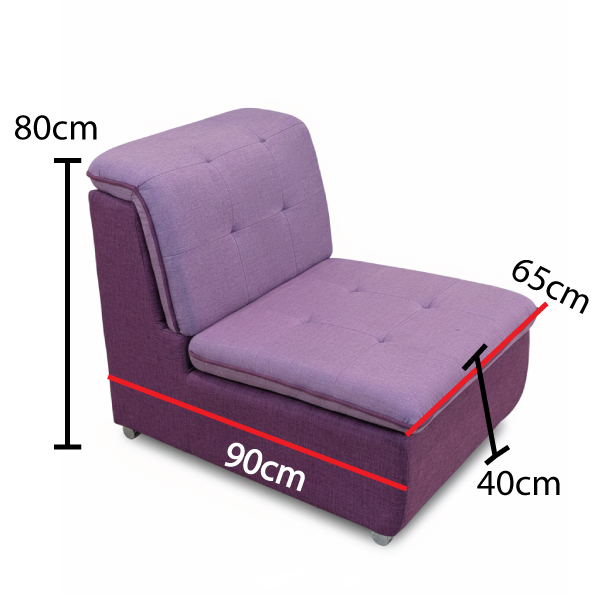 Jilphar Furniture Modern Armless Lounge Chair / Single Sofa – Purple Fabric JP5039