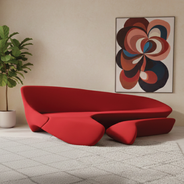 Jilphar Furniture Italian Design Moon Sofa Irregular Shaped Creative Art Zaha Fiberglass Moon Sofa JP5105L