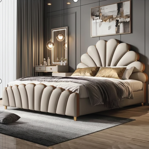 Jilphar Furniture Scalloped Elegance Bed Frame JP6661