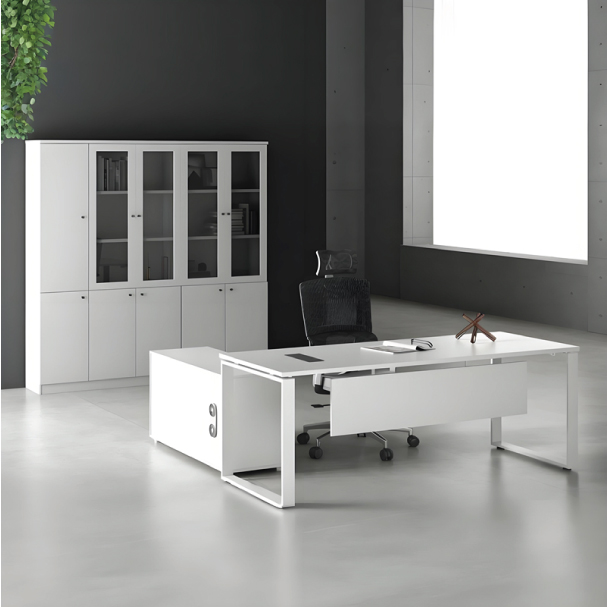 Jilphar Furniture Modern White L-Shaped Manager Desk JP7037