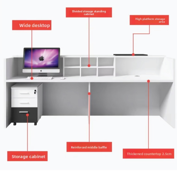 Jilphar Furniture Modern Two-Tone Reception Desk JP7042