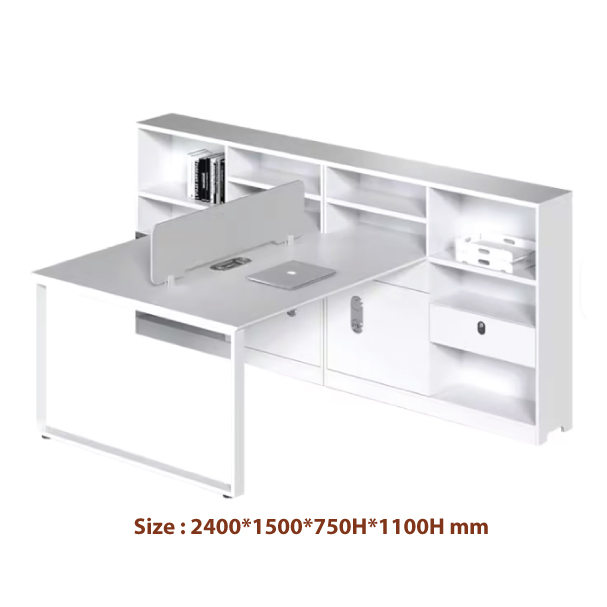 Jilphar Furniture Modern 2-Person Office Workstation with Integrated Storage JP7050