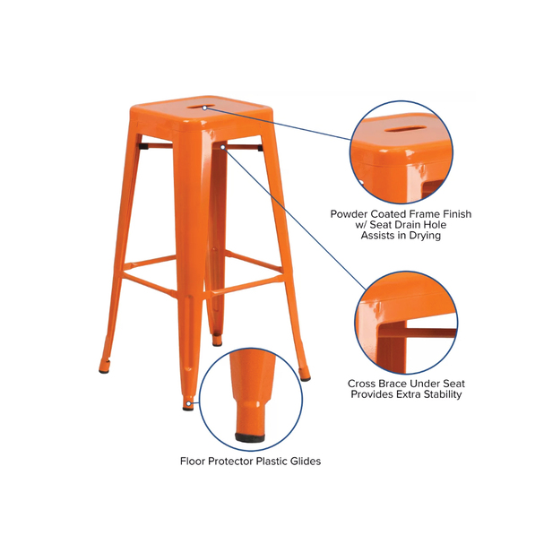 Jilphar  Furniture High Backless  Indoor-Outdoor Counter Height Stool JP99925