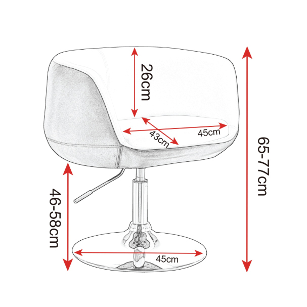  Jilphar Furniture Leisure Bar Stool Elegant Egg Chair Cafe Restaurant Chair Height Adjusted Swivel JP9992B