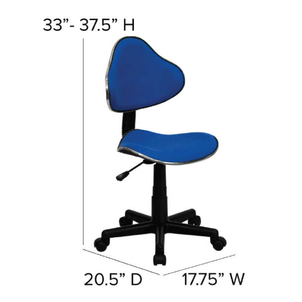 Jilphar Furniture Whitney Blue Fabric Swivel Ergonomic Task Office Chair JP9993