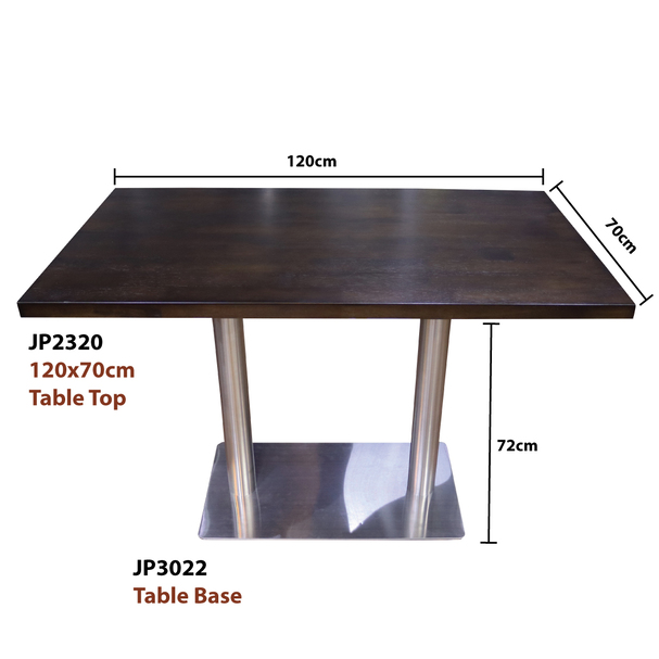 Jilphar Furniture Contemporary Rectangular Dining Table – Dark Walnut & Stainless Steel JP2320/3022