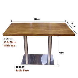 Jilphar Furniture Contemporary Rectangular Dining Table – Solid Wood & Stainless Steel JP2313/3022