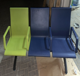 Jilphar Furniture 3-Seater Armed Waiting Chair 2 pc Blue and 1  pc Green – Sleek & Durable Design JP1493